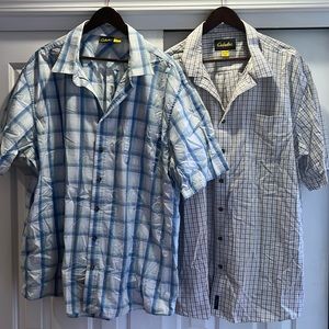 Two Cabela’s men’s short sleeve shirts 3XLT tall XXXLT 100% cotton